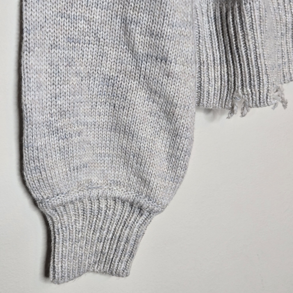 LOVERS + FRIENDS Stone Turtleneck Lightly Distressed Sweater Cozy Neutral - Picture 8 of 11